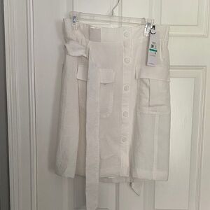 Calvin Klein Cream A-Line Skirt with Belt